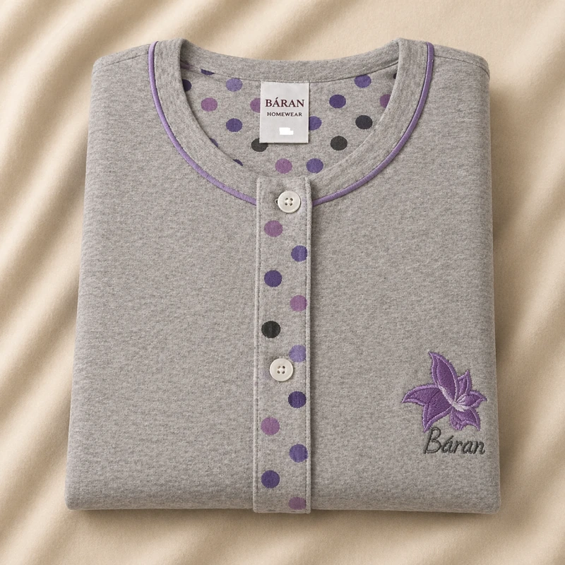 Pijama damă cu imprimeu floral și nasturi -confort zilnic Marimea XL